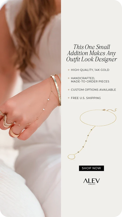 Alev campaign showing hand jewelry and styling advice